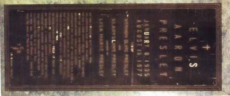 Tombstone Mold (actual size), was on Elvis' grave for 6 weeks while bronze one was made
