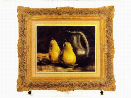 Framed oil painting - pears and a waterpitcher from Hillcrest Drive home